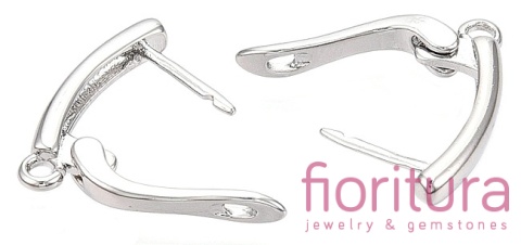 BIGLE ZATRZASKOWE OZDOBNE 18x10x3MM KOLOR STARE SREBRO