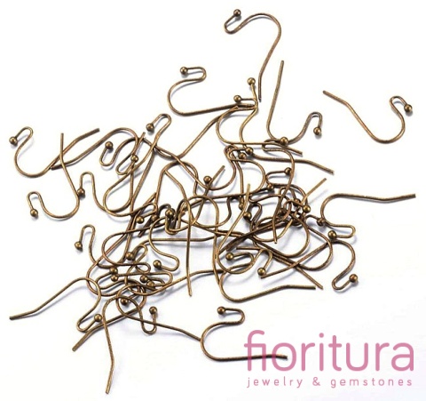 BIGLE OTWARTE Z KULKĄ 19x13MM KOLOR STARE ZŁOTO