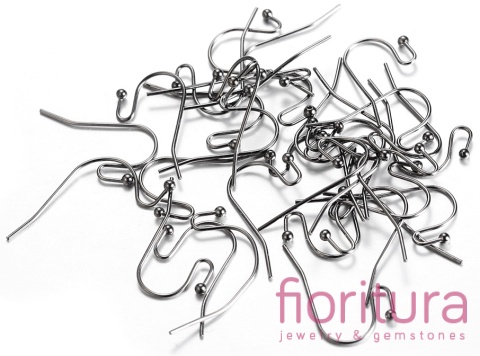 BIGLE OTWARTE Z KULKĄ 19x13MM KOLOR CZARNY