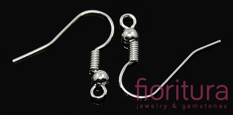 BIGLE OTWARTE Z KULKĄ I SPRĘŻYNKĄ 17-19x0,8MM KOLOR SREBRNY