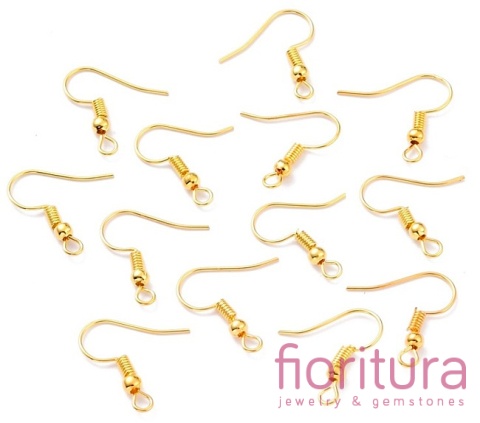 BIGLE OTWARTE Z KULKĄ I SPRĘŻYNKĄ 17-19x0,8MM KOLOR ZŁOTY