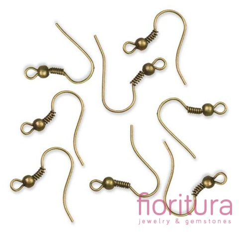 BIGLE OTWARTE Z KULKĄ I SPRĘŻYNKĄ 18MM KOLOR STARE ZŁOTO