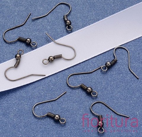 BIGLE OTWARTE Z KULKĄ I SPRĘŻYNKĄ 17-19x0,8MM KOLOR CZARNY