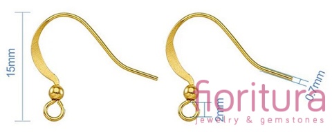 BIGLE OTWARTE Z KULKĄ OK.15x14MM KOLOR ZŁOTY