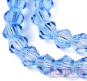 KORALIKI SZKLANE FASETOWANE BICON 4,5x4MM KOLOR NIEBIESKI CIENIOWANY