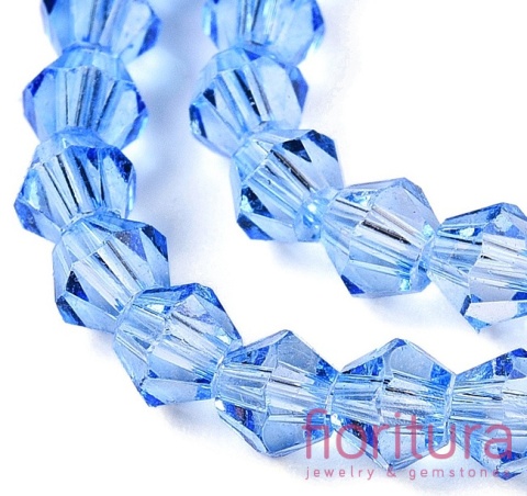 KORALIKI SZKLANE FASETOWANE BICON 4,5x4MM KOLOR NIEBIESKI CIENIOWANY