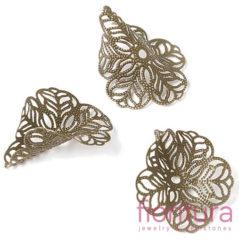 NAKŁADKA FILIGRANOWA AŻUROWA 28,5x21x15,5MM KOLOR STARE ZŁOTO