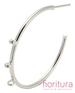 PODSTAWA KOLCZYKA PÓŁKOLE 32x34x1,6MM KOLOR STARE SREBRO