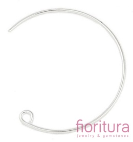 PODSTAWA KOLCZYKA Z SZTYFTEM 31x26x0,9MM PÓŁKOLE KOLOR SREBRNY