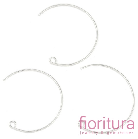 PODSTAWA KOLCZYKA Z SZTYFTEM 31x26x0,9MM PÓŁKOLE KOLOR SREBRNY