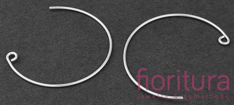 PODSTAWA KOLCZYKA Z SZTYFTEM 31x26x0,9MM PÓŁKOLE KOLOR SREBRNY