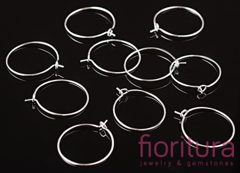 PODSTAWA KOLCZYKA Z ZAPIĘCIEM 20x24MM POSREBRZANA