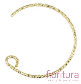 PODSTAWA KOLCZYKA Z SZTYFTEM 22x21x0,8MM  PÓŁKOLE KOLOR ZŁOTY 