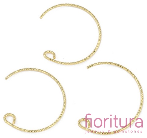 PODSTAWA KOLCZYKA Z SZTYFTEM 22x21x0,8MM  PÓŁKOLE KOLOR ZŁOTY 