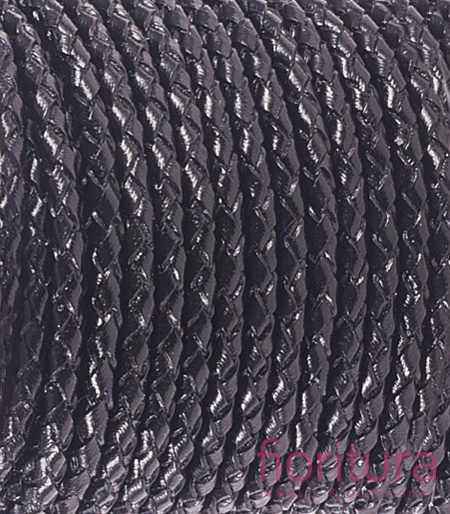 RZEMIEŃ OKRĄGŁY PLECIONY SKÓRA NATURALNA 3MM KOLOR BLACK