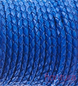 RZEMIEŃ OKRĄGŁY PLECIONY SKÓRA NATURALNA 3MM KOLOR BLUE