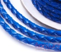 RZEMIEŃ OKRĄGŁY PLECIONY SKÓRA NATURALNA 3MM KOLOR BLUE
