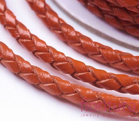 RZEMIEŃ OKRĄGŁY PLECIONY SKÓRA NATURALNA 3MM KOLOR CHOCOLATE