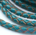 RZEMIEŃ OKRĄGŁY PLECIONY SKÓRA NATURALNA 3MM KOLOR CADET BLUE