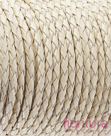 RZEMIEŃ OKRĄGŁY PLECIONY SKÓRA NATURALNA 3MM KOLOR LIGHT YELLOW