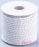 RZEMIEŃ OKRĄGŁY PLECIONY SKÓRA NATURALNA 3MM KOLOR WHITE