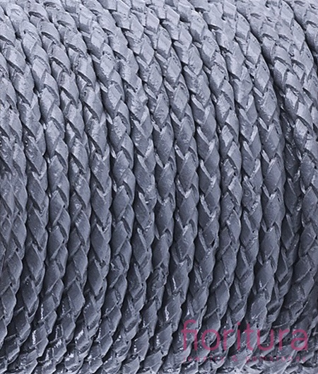 RZEMIEŃ OKRĄGŁY PLECIONY SKÓRA NATURALNA 3MM KOLOR GRAY