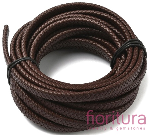 RZEMIEŃ PŁASKI PLECIONY SKÓRA NATURALNA 10x5MM KOLOR COCONUT BROWN