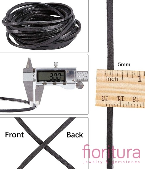 RZEMIEŃ PŁASKI SKÓRA NATURALNA 5X3MM KOLOR BLACK