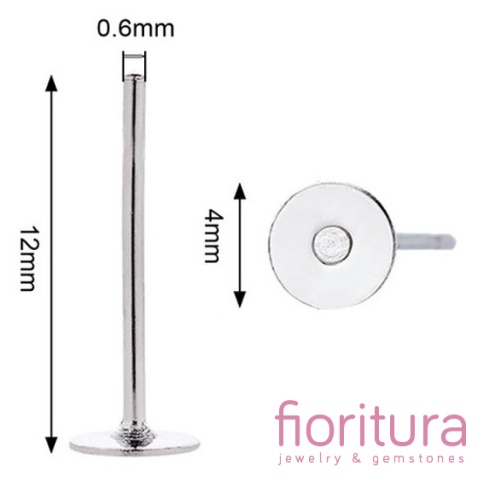 SZTYFTY Z PŁASKĄ BLASZKĄ 4MM KOLOR STARE SREBRO