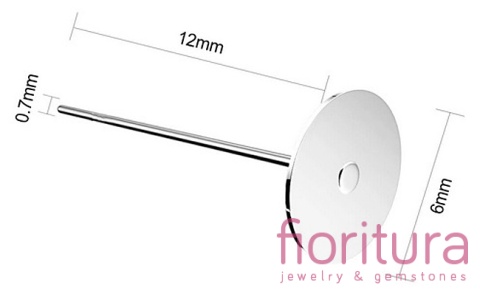 SZTYFTY Z PŁASKĄ BLASZKĄ 6MM KOLOR STARE SREBRO