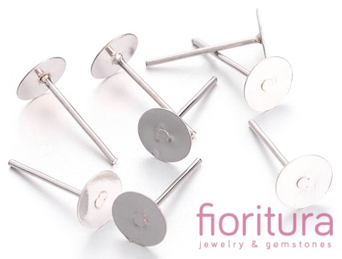 SZTYFTY Z PŁASKĄ BLASZKĄ 6MM KOLOR STARE SREBRO