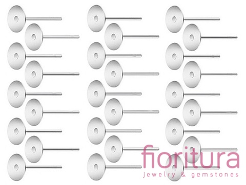 SZTYFTY Z PŁASKĄ BLASZKĄ 6MM KOLOR STARE SREBRO