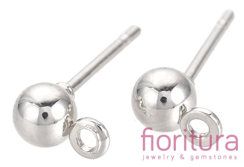 SZTYFTY Z KULKĄ I OCZKIEM DO PODWIESZANIA 15x4MM KOLOR STARE SREBRO