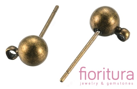 SZTYFTY Z KULKĄ I OCZKIEM DO PODWIESZANIA 5x16MM KOLOR STARE ZŁOTO