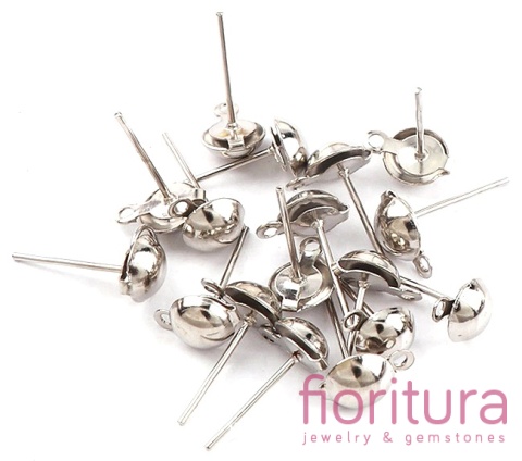 SZTYFTY Z PÓŁKULĄ Z OCZKIEM DO PODWIESZANIA 6x15MM KOLOR STARE SREBRO