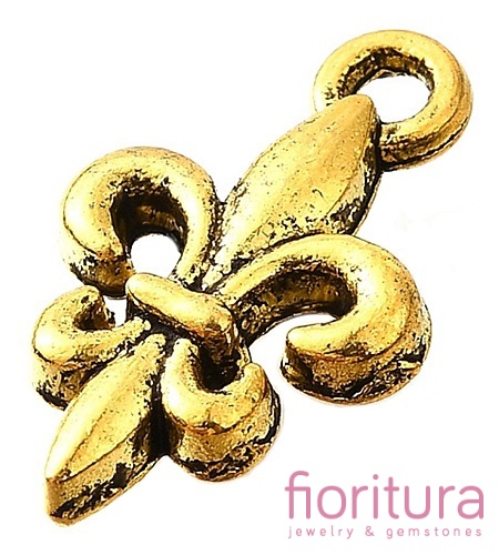 ZAWIESZKA LILIJKA 16x10x2,5MM KOLOR ANTYCZNE ZŁOTO