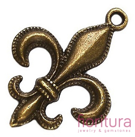 ZAWIESZKA LILIJKA 30x22x3MM KOLOR STARE ZŁOTO