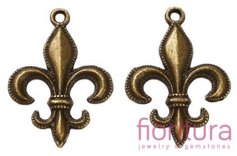 ZAWIESZKA LILIJKA 30x22x3MM KOLOR STARE ZŁOTO