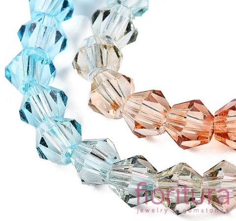 KORALIKI SZKLANE FASETOWANE BICON 4,5x4MM KOLOR MIESZANY CIENIOWANY