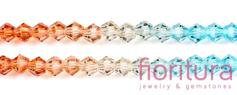 KORALIKI SZKLANE FASETOWANE BICON 4,5x4MM KOLOR MIESZANY CIENIOWANY