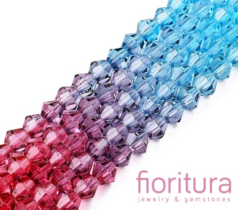 KORALIKI SZKLANE FASETOWANE BICON 4,5x4MM KOLOR MIESZANY CIENIOWANY