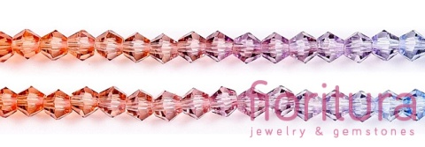 KORALIKI SZKLANE FASETOWANE BICON 4,5x4MM KOLOR MIESZANY CIENIOWANY
