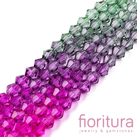 KORALIKI SZKLANE FASETOWANE BICON 4,5x4MM KOLOR MIESZANY CIENIOWANY