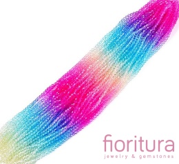 KORALIKI SZKLANE FASETOWANE BICON 4,5x4MM KOLOR MIESZANY CIENIOWANY