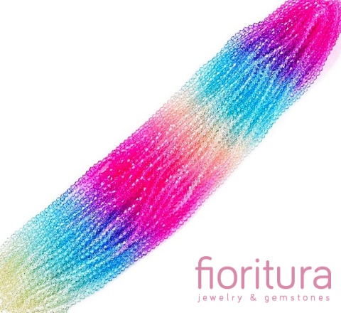 KORALIKI SZKLANE FASETOWANE BICON 4,5x4MM KOLOR MIESZANY CIENIOWANY