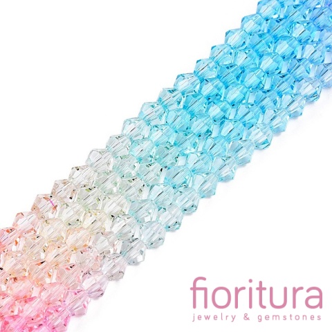 KORALIKI SZKLANE FASETOWANE BICON 4,5x4MM KOLOR MIESZANY CIENIOWANY