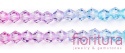 KORALIKI SZKLANE FASETOWANE BICON 4,5x4MM KOLOR NIEBIESKI/RÓŻOWY CIENIOWANY