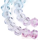 KORALIKI SZKLANE FASETOWANE BICON 4,5x4MM KOLOR NIEBIESKI/RÓŻOWY CIENIOWANY