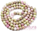 KORALIKI SZKLANE CRACLE IMITACJA KAMIENI PÓŁSZLACHETNYCH KULA 8MM KOLOR PINK GREEN