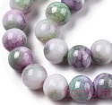 KORALIKI SZKLANE CRACLE IMITACJA KAMIENI PÓŁSZLACHETNYCH KULA 8MM KOLOR PLUM GREEN AB
